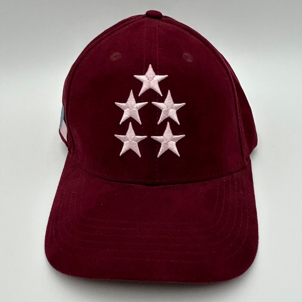 Five Star Private Members Only Strapback Hat Red Suede